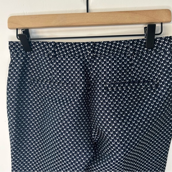 Club Monaco Women’s Geometric Jacquard Slim Crop Pants, Sz 00, Black, Blue, Gray - Picture 6 of 8